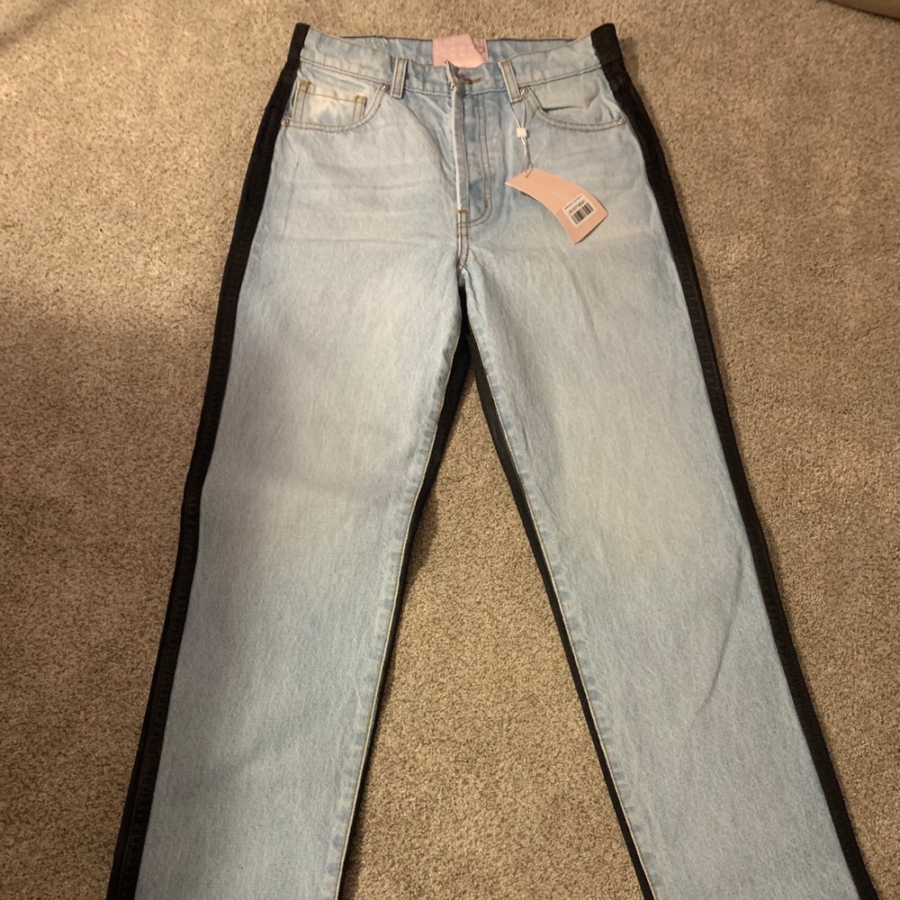 Revive denim jeans, 2-tone, straight/mom jeans